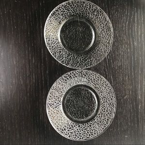 Vintage Crackled Glass Plates Set of 2